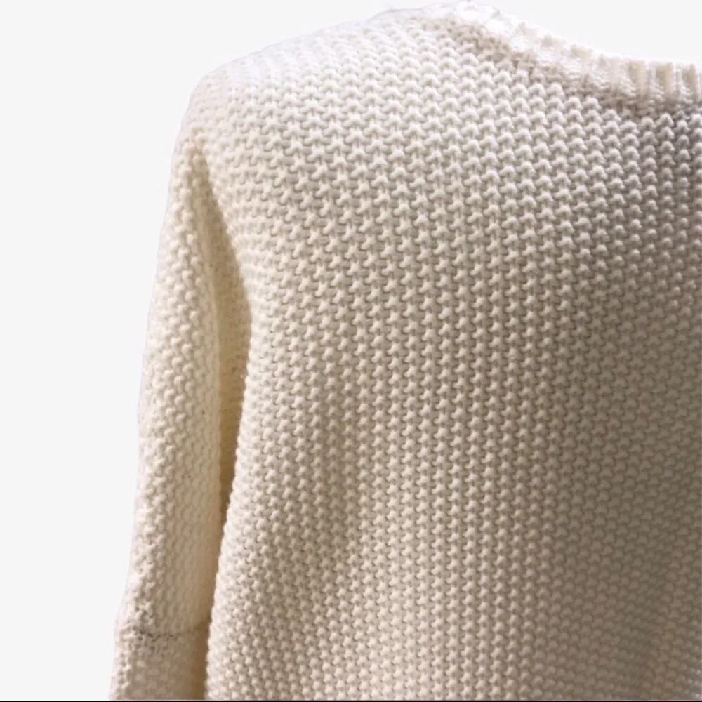 Jack by BB Dakota Open Knit V Neck Sweater Cream Size Medium - Picture 5 of 8